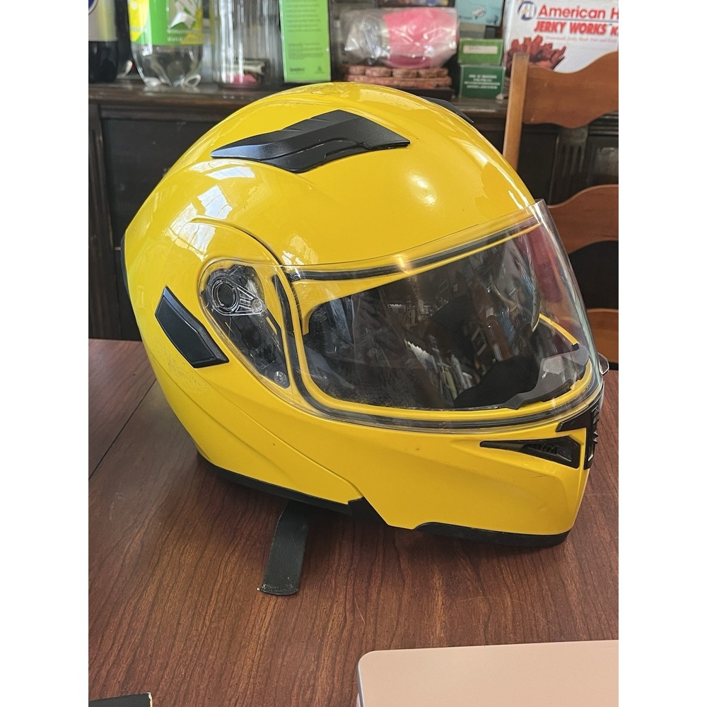 1Storm Motorcycle Modular Full Face Flip up‎ Dual Visor Helmet + Spoiler: HB89